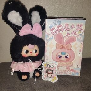 Baby Three Lillyrabbit Cute Black and Pink Bunny Plush Toy